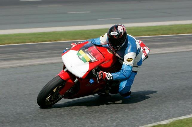 Andy Correa on motorcycle